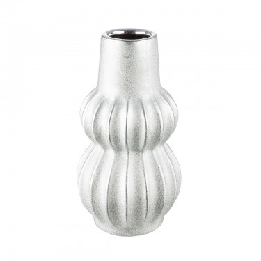  Βάζο Κεραμικό Ασημί χρώμα D12X22Cm D12X22Cm