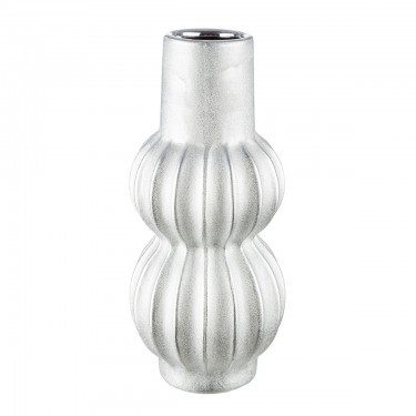  Βάζο Κεραμικό Ασημί Χρώμα D14X30Cm D14X30Cm