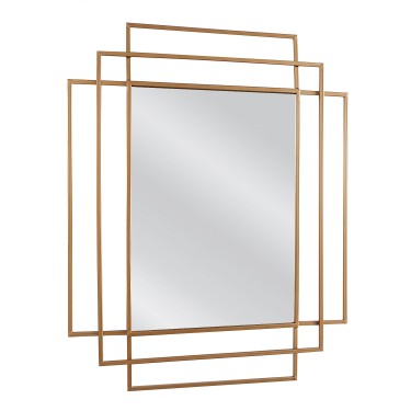 Καθρέπτης Τοίχου ArteLibre AULE Χρυσό Μέταλλο/Γυαλί 80x1.5x65cm