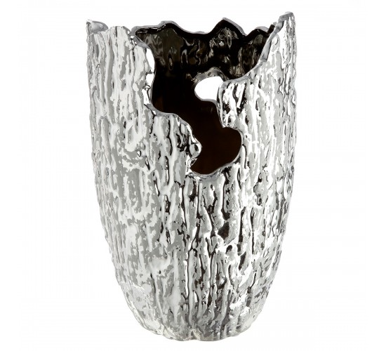 Βάζο Κωνικό Κεραμικό Ασημί Χρώμα D14X22Cm D14X22Cm Βάζο Κωνικό Κεραμικό Ασημί Χρώμα D14X22Cm D14X22Cm