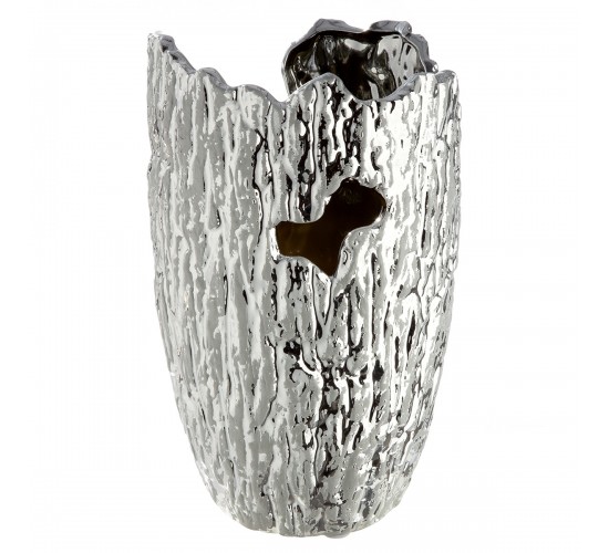 Βάζο Κωνικό Κεραμικό Ασημί Χρώμα D14X22Cm D14X22Cm Βάζο Κωνικό Κεραμικό Ασημί Χρώμα D14X22Cm D14X22Cm
