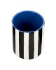 Βάζο Ριγέ Κεραμικό Μαύρο Λευκό D10X13Cm D10X13Cm Βάζο Ριγέ Κεραμικό Μαύρο Λευκό D10X13Cm D10X13Cm