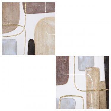  Εικόνα Τετράγωνος καμβάς Λευκός 2 Ποικιλία 40X3X40Cm 40X3X40Cm