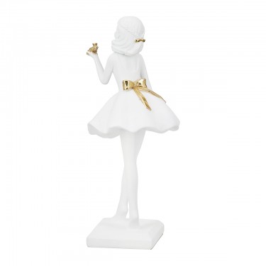  Φιγούρα Γυναίκα Πολύ Λευκό Χρυσό 11X11X24Cm 11X11X24Cm