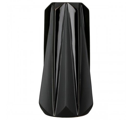Βάζο Κωνικό Κεραμικό Μαύρο D14X25Cm D14X25Cm Βάζο Κωνικό Κεραμικό Μαύρο D14X25Cm D14X25Cm