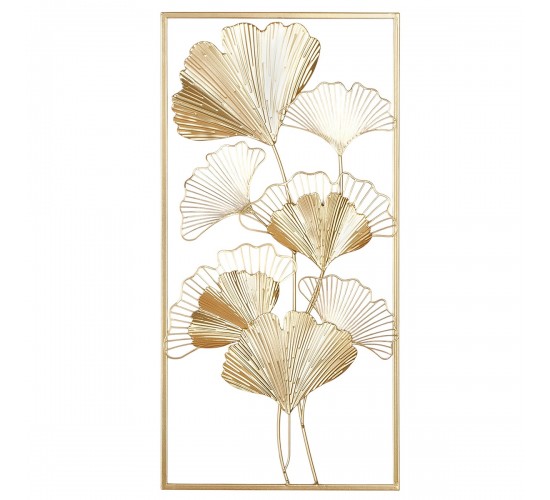 Ανάγλυφο τοίχου Ορθογώνιο Ginkgo Motif Μεταλλικό Χρυσό Χρώμα 30X1X60Cm 30X1X60Cm Ανάγλυφο τοίχου Ορθογώνιο Ginkgo Motif Μεταλλικό Χρυσό Χρώμα 30X1X60Cm 30X1X60Cm