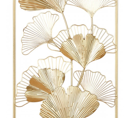 Ανάγλυφο τοίχου Ορθογώνιο Ginkgo Motif Μεταλλικό Χρυσό Χρώμα 30X1X60Cm 30X1X60Cm Ανάγλυφο τοίχου Ορθογώνιο Ginkgo Motif Μεταλλικό Χρυσό Χρώμα 30X1X60Cm 30X1X60Cm