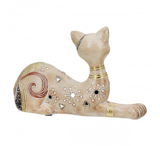 Figure Cat Synthetic Resin Ανοιχτό καφέ 21X8X12Cm 21X8X12Cm Figure Cat Synthetic Resin Ανοιχτό καφέ 21X8X12Cm 21X8X12Cm