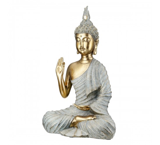 Φιγούρα Buddha Συνθετική Ρητίνη Γκρι Χρυσό Χρώμα 16X8X25Cm 16X8X25Cm Φιγούρα Buddha Συνθετική Ρητίνη Γκρι Χρυσό Χρώμα 16X8X25Cm 16X8X25Cm