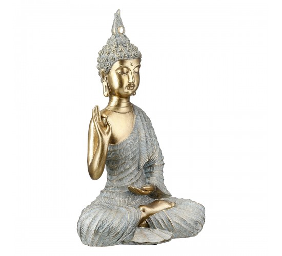 Φιγούρα Buddha Συνθετική Ρητίνη Γκρι Χρυσό Χρώμα 16X8X25Cm 16X8X25Cm Φιγούρα Buddha Συνθετική Ρητίνη Γκρι Χρυσό Χρώμα 16X8X25Cm 16X8X25Cm