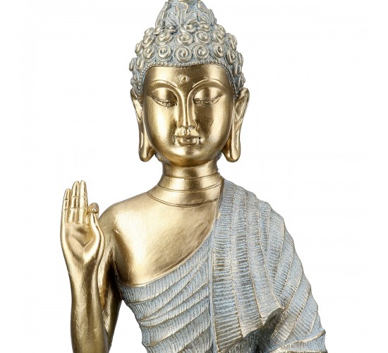 Φιγούρα Buddha Συνθετική Ρητίνη Γκρι Χρυσό Χρώμα 16X8X25Cm 16X8X25Cm Φιγούρα Buddha Συνθετική Ρητίνη Γκρι Χρυσό Χρώμα 16X8X25Cm 16X8X25Cm