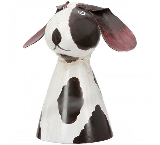  Φιγούρα φράχτη Dog Metal White Assorted 3 Times 7X6X7Cm 7X6X7Cm