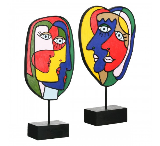 Sculpture Face Motif Συνθετική Ρητίνη Πολύχρωμη 2 Ποικιλία 20X7X35Cm 20X7X35Cm Sculpture Face Motif Συνθετική Ρητίνη Πολύχρωμη 2 Ποικιλία 20X7X35Cm 20X7X35Cm