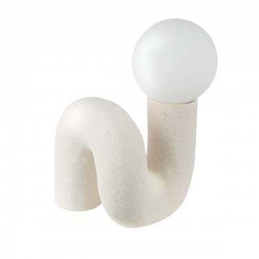  Επιτραπέζιο Φωτιστικό Organic Ceramic Beige White 18X17X30Cm 18X17X30Cm