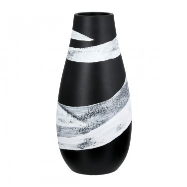  Βάζο Στρογγυλό Κεραμικό Μαύρο D14X29Cm D14X29Cm