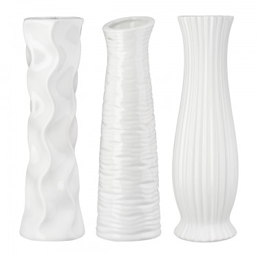 Βάζο Κεραμικό Λευκό Ποικιλία 3 φορές D9X34Cm D9X34Cm