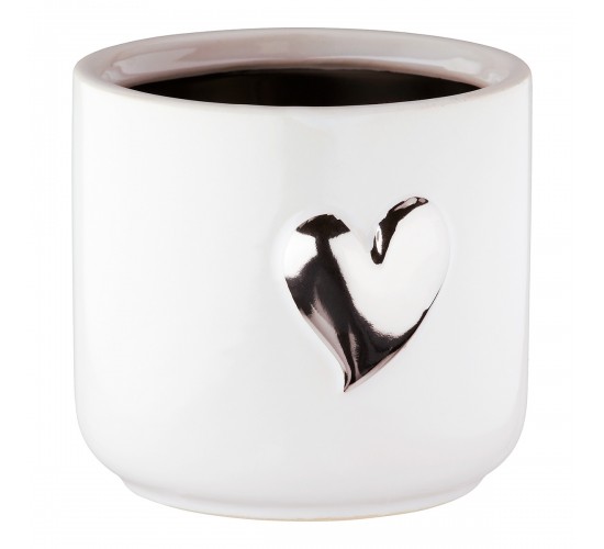Planter Heart Motif Κεραμικό Λευκό D8X9Cm D8X9Cm Planter Heart Motif Κεραμικό Λευκό D8X9Cm D8X9Cm