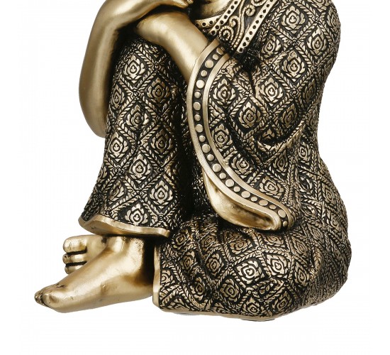 Figure Buddha Synthetic Resin Χρυσόχρωμο 10X10X17Cm 10X10X17Cm Figure Buddha Synthetic Resin Χρυσόχρωμο 10X10X17Cm 10X10X17Cm