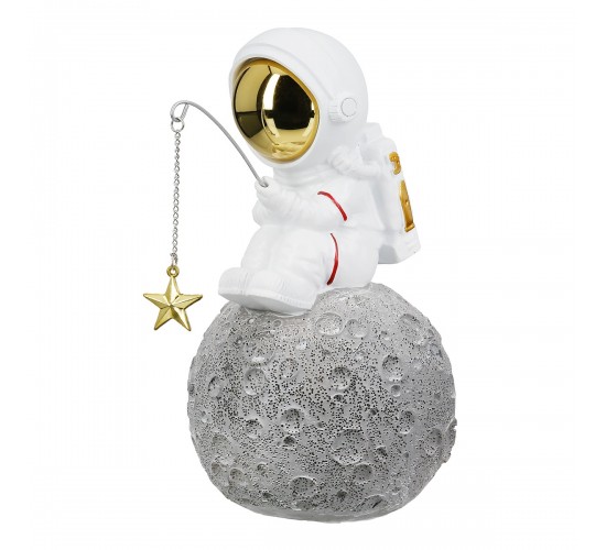 Figure Astronaut Synthetic Resin Grey White 2 Assorted 10X14X18Cm 10X14X18Cm Figure Astronaut Synthetic Resin Grey White 2 Assorted 10X14X18Cm 10X14X18Cm