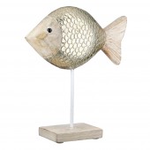  Stand Relief Fish Mango Wood Φυσικά Χρώματα 21X7X25Cm 21X7X25Cm