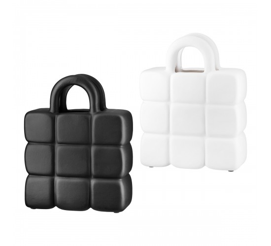 Βάζο Κεραμικό Μαύρο Λευκό 2 Ποικιλία 15X5X19Cm 15X5X19Cm Βάζο Κεραμικό Μαύρο Λευκό 2 Ποικιλία 15X5X19Cm 15X5X19Cm