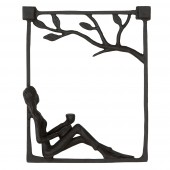  Ανάγλυφο τοίχου Ορθογώνιο Μεταλλικό Σκούρο Καφέ 14X5X17Cm 14X5X17Cm