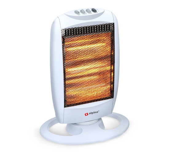 Θερμάστρα Χαλαζία Περιστρεφόμενη 1200W Λευκό ALPINA