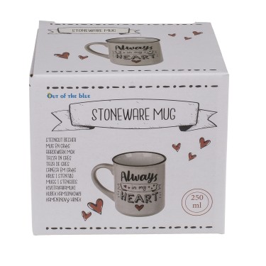 Κούπα ‘Always In My Heart’ Λευκό/Μαύρο Κεραμικό 250ml