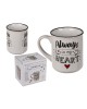 Κούπα ‘Always In My Heart’ Λευκό/Μαύρο Κεραμικό 250ml Κούπα ‘Always In My Heart’ Λευκό/Μαύρο Κεραμικό 250ml