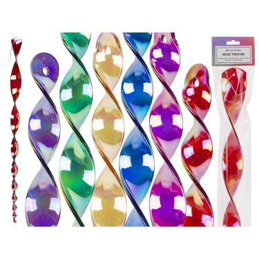 Κρεμαστός Ανεμοδείκτης Σπιράλ Πλαστικό 40cm Σε 6 Χρώματα