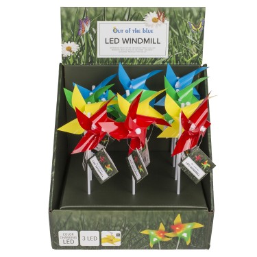 Παιχνίδι Φυσερό Ανεμόμυλος Με LED Πλαστικό 28cm Σε 4 Χρώματα