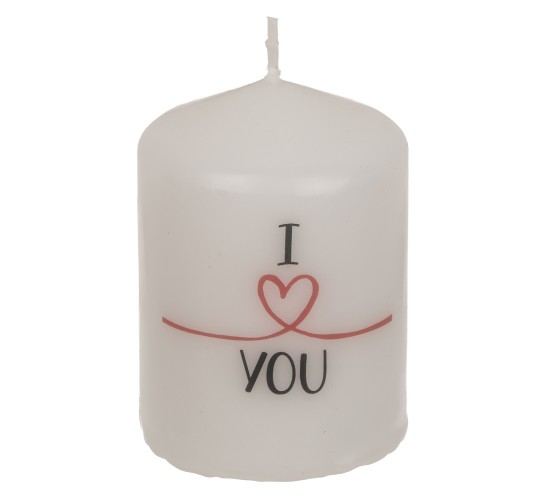 Κερί Κύλινδρος ‘I Love You’ Λευκό 6x8cm Κερί Κύλινδρος ‘I Love You’ Λευκό 6x8cm