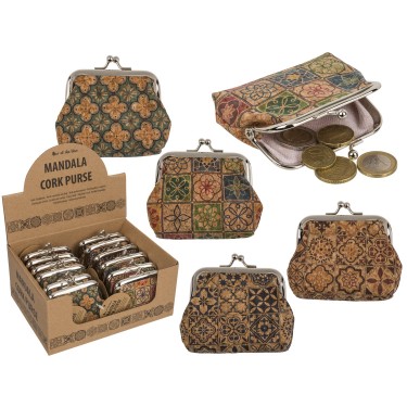 Πορτοφόλι Φελλού Σχέδιο Mandala 9x8cm Σε 4 Σχέδια