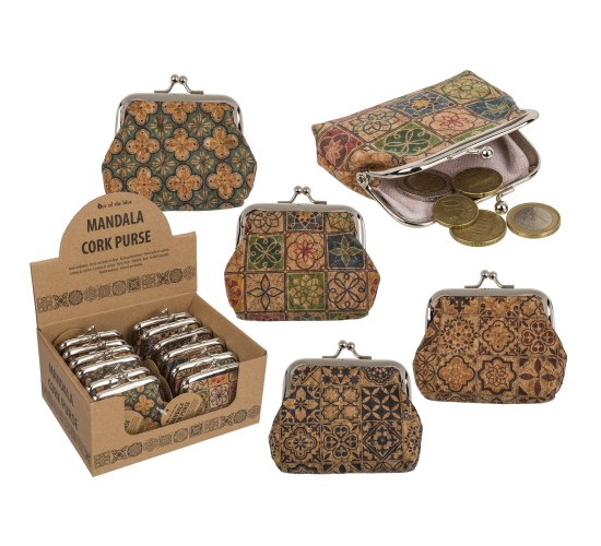 Πορτοφόλι Φελλού Σχέδιο Mandala 9x8cm Σε 4 Σχέδια Πορτοφόλι Φελλού Σχέδιο Mandala 9x8cm Σε 4 Σχέδια