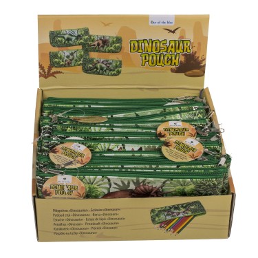 Κασετίνα Τσαντάκι Με Φερμουάρ Σχέδιο Δεινόσαυρος 21x9.5cm Σε 4 Σχέδια