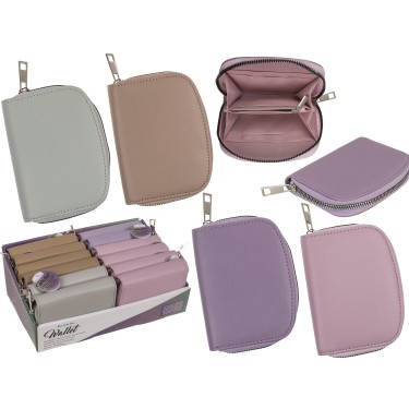 Πορτοφόλι Με Φερμουάρ Δερματίνη 12x9cm Σε 4 Χρώματα