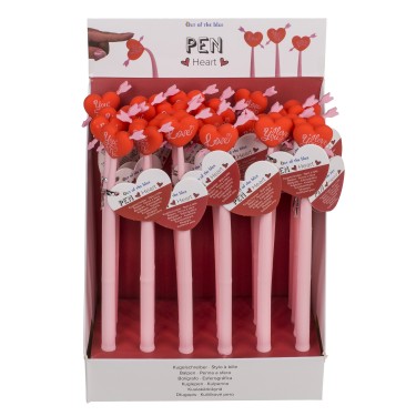 Στυλό Καρδιά Ευλύγιστο Ροζ/Κόκκινο 23cm Σε 3 Σχέδια