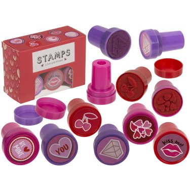 Σφραγίδες Φιλιά Και Καρδιές 2.5cm Σετ 6Τμχ