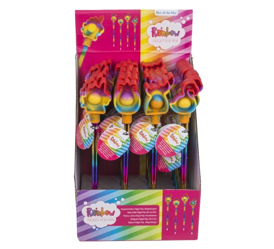 Στυλό Ουράνιο Τόξο Με Παιχνίδι Fidget Πολύχρωμο Πλαστικό/Σιλικόνη 22cm Σε 4 Σχέδια Στυλό Ουράνιο Τόξο Με Παιχνίδι Fidget Πολύχρωμο Πλαστικό/Σιλικόνη 22cm Σε 4 Σχέδια