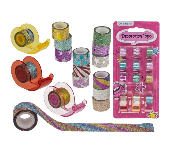 Ταινία Συσκευασίας Με Glitter 12mm Με 3 Θήκες Σε Διάφορα Χρώματα Και Σχέδια Σετ 12Τμχ Ταινία Συσκευασίας Με Glitter 12mm Με 3 Θήκες Σε Διάφορα Χρώματα Και Σχέδια Σετ 12Τμχ
