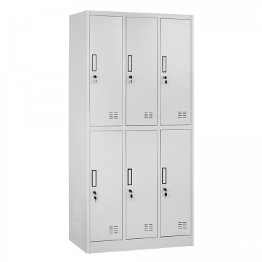 Φοριαμός ArteLibre 6 Θέσεων EARNIL Ανοιχτό Γκρι Μέταλλο 90x45x185cm