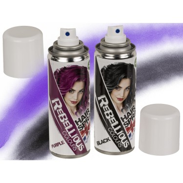 Σπρέι Μαλλιών 125ml 100%  Vegan Σε 2 Χρώματα (Λιλάκ/Μαύρο) 1Τμχ