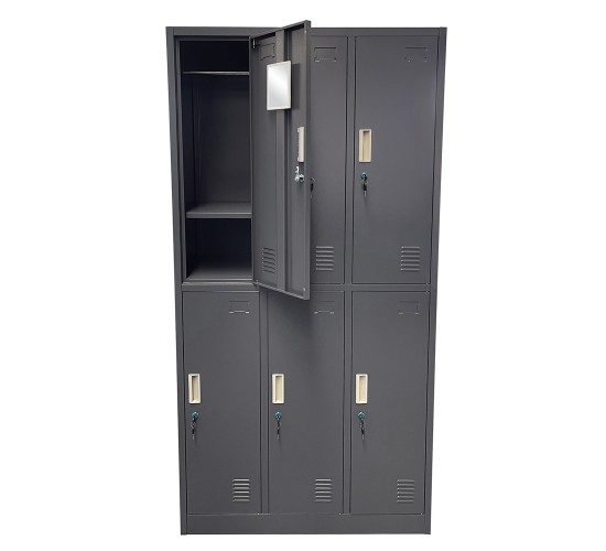 Φοριαμός ArteLibre 6 Θέσεων EARNIL Σκούρο Γκρι Μέταλλο 90x45x185cm Φοριαμός ArteLibre 6 Θέσεων EARNIL Σκούρο Γκρι Μέταλλο 90x45x185cm