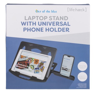 Βάση Για Laptop/Tablet Περιστρεφόμενη Με Ενσωματωμένη Βάση Για Κινητό Μαύρο ABS 28x28x2.2cm