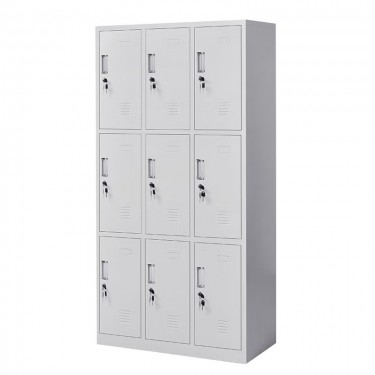 Φοριαμός ArteLibre 9 Θέσεων EARNUR Ανοιχτό Γκρι Μέταλλο 90x45x185cm