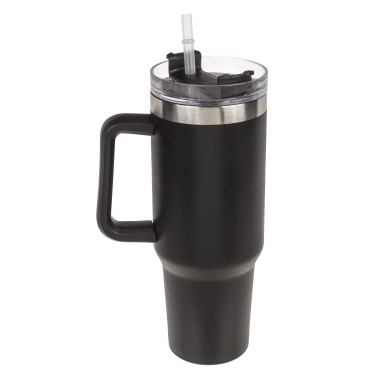 Κούπα Θερμός Με Ανοξείδωτο Εσωτερικό Με Καλαμάκι Μαύρο 1.2lt