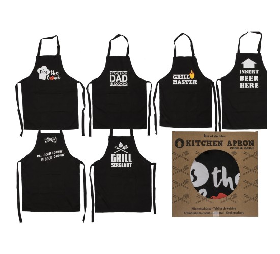 Ποδιά Κουζίνας ‘Cook & Grill’ Μαύρο Βαμβακερό 80x60cm Σε 6 Σχέδια Ποδιά Κουζίνας ‘Cook & Grill’ Μαύρο Βαμβακερό 80x60cm Σε 6 Σχέδια