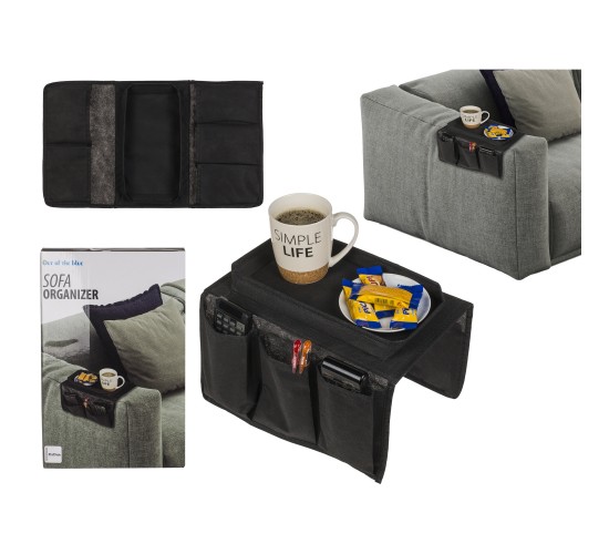 Οργανωτής Για Μπράτσο Καναπέ Μαύρο Polyester 31x19cm Οργανωτής Για Μπράτσο Καναπέ Μαύρο Polyester 31x19cm