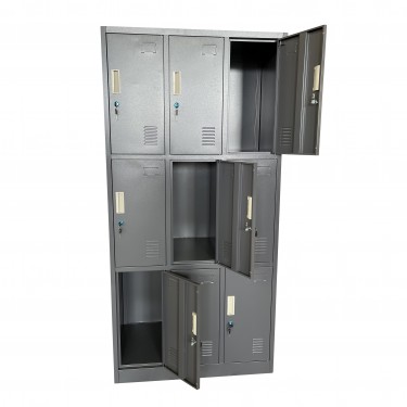 Φοριαμός ArteLibre 9 Θέσεων EARNUR Σκούρο Γκρι Μέταλλο 90x45x185cm