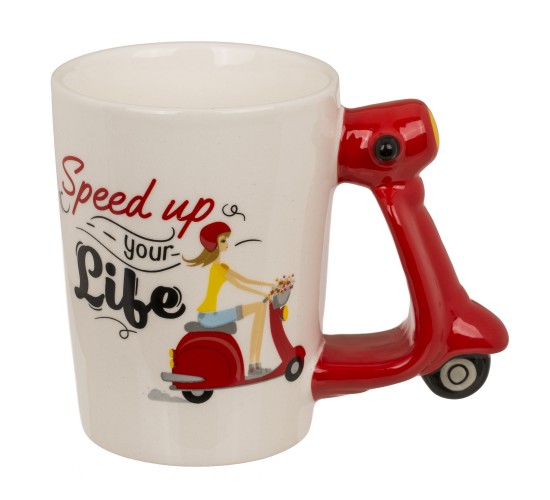 Κούπα Σκούτερ 375ml ‘Speed Up Your Ride’ Λευκό/Κόκκινο Κεραμικό 13.5x11cm Κούπα Σκούτερ 375ml ‘Speed Up Your Ride’ Λευκό/Κόκκινο Κεραμικό 13.5x11cm